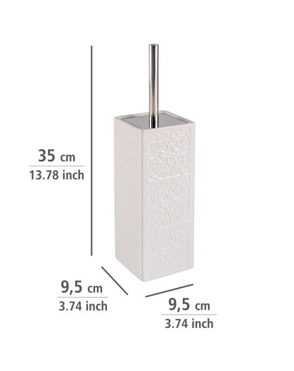 Brosse WC Cordoba blanche - D.9.5xH.35 cm